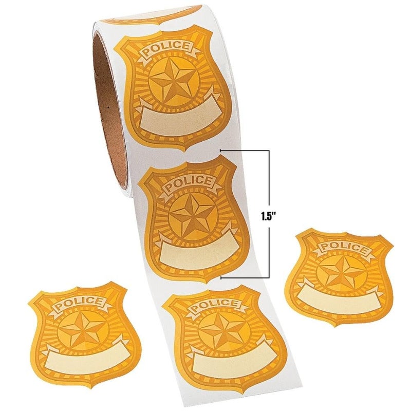 Fun Express Police Badge Nametag Stickers for Birthday - Image 2